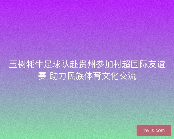 玉树牦牛足球队赴贵州参加村超国际友谊赛 助力民族体育文化交流